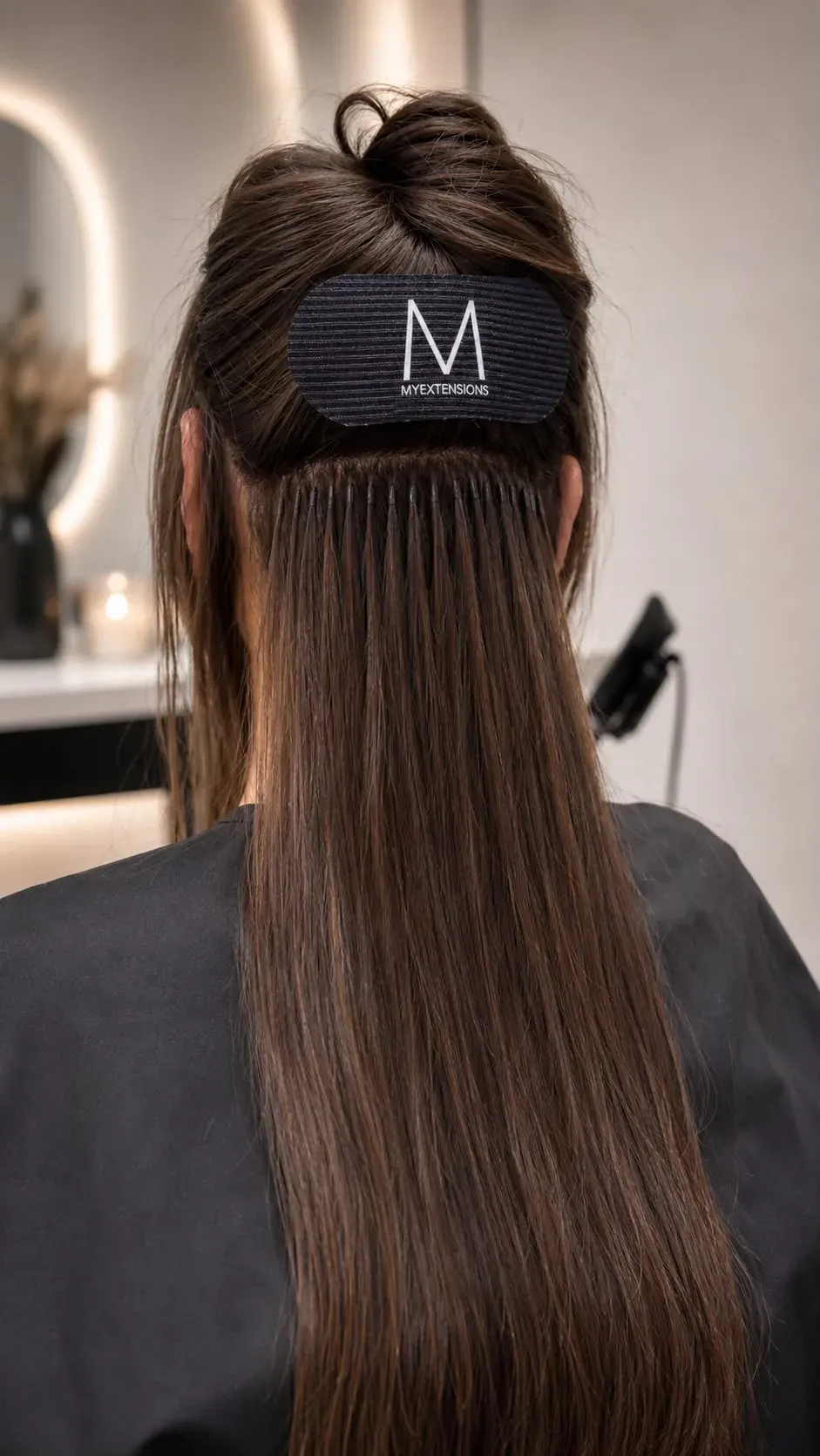 Eingearbeitete Bonding Extensions von MyExtensions am Hinterkopf